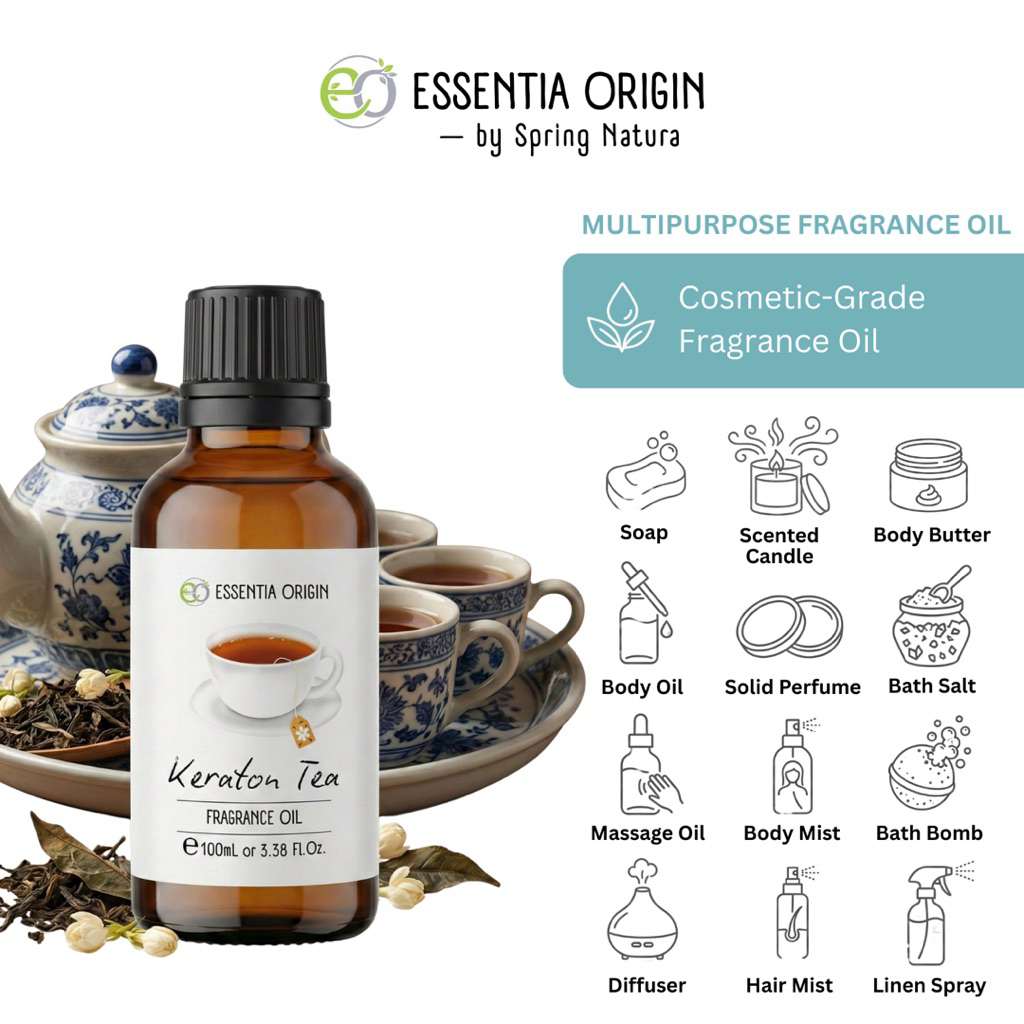 ESSENTIA ORIGIN - 100ml / 10ml Teh Keraton Fragrance Oil | Fragrance Oil Cosmetic Grade | Fragrance 