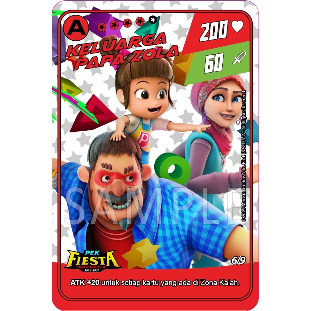 Kartu Keluarga Papa Zola Limited Pek Fiesta Indonesia Monsta Galaxy Card.