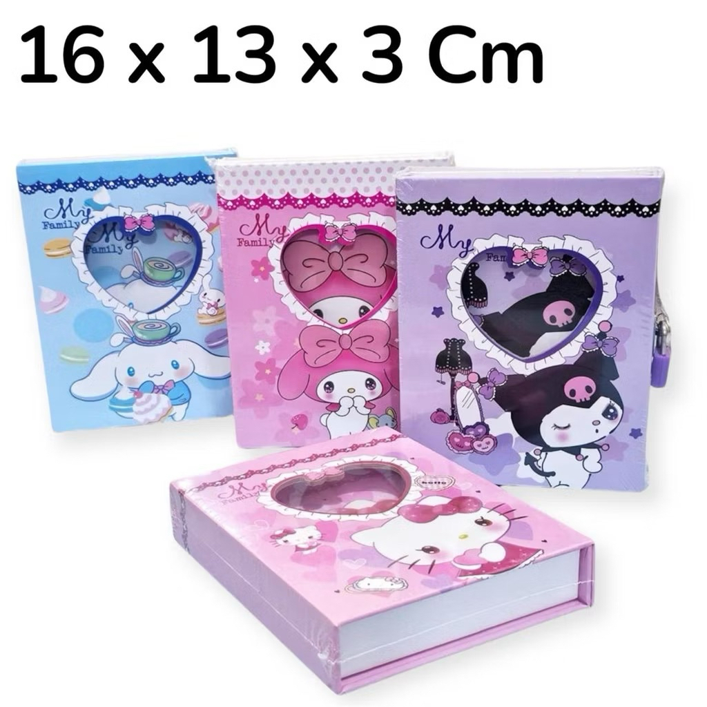 FANCY Diary Kunci Sanrio Kuromi Buku Harian Gembok