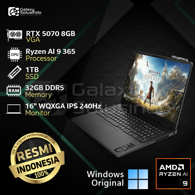 HP OMEN GAMING 16 AP0197AX  - GeForce RTX 5070 AMD Ryzen AI 9 365 1TB SSD 32GB RAM Notebook Laptop G