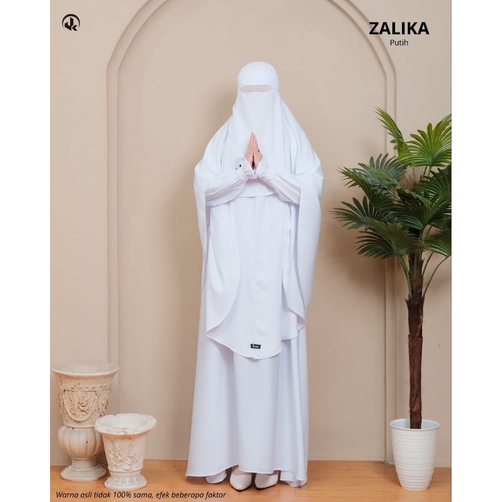 UkHijab ZALIKA Gamis syar'i Terbaru Set Cadar Bahan Yoris |  Gamis Set HAJI dan UMROH| Gamis murah b