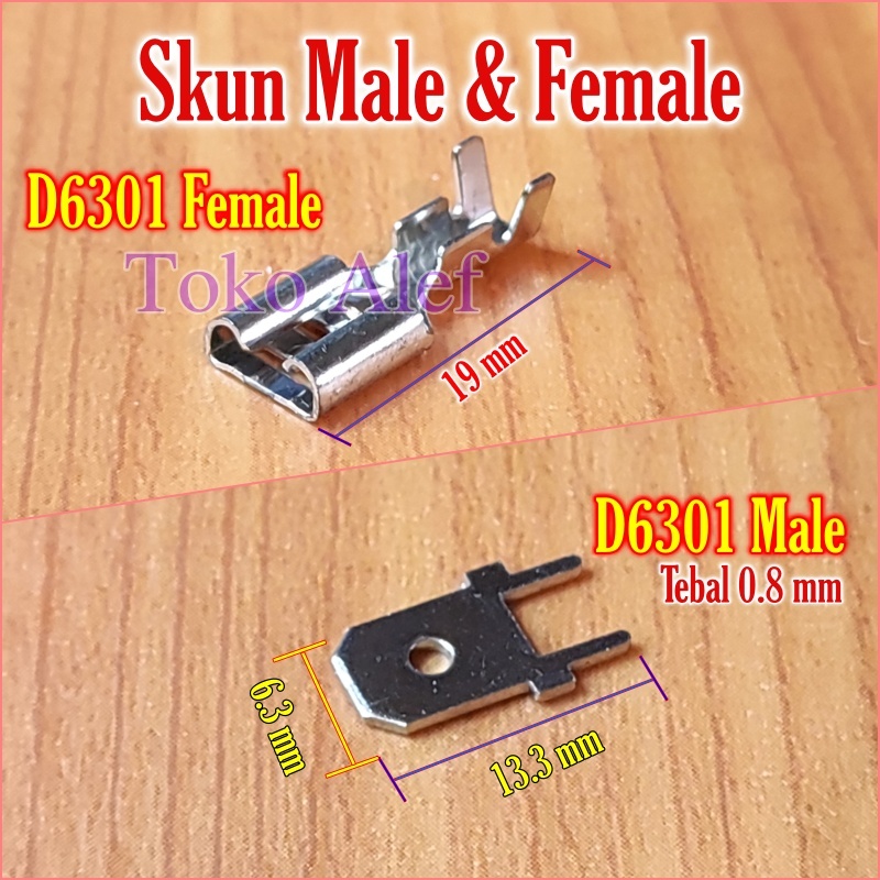 20Pcs Skun D6301 Female Male board pcb male sekun