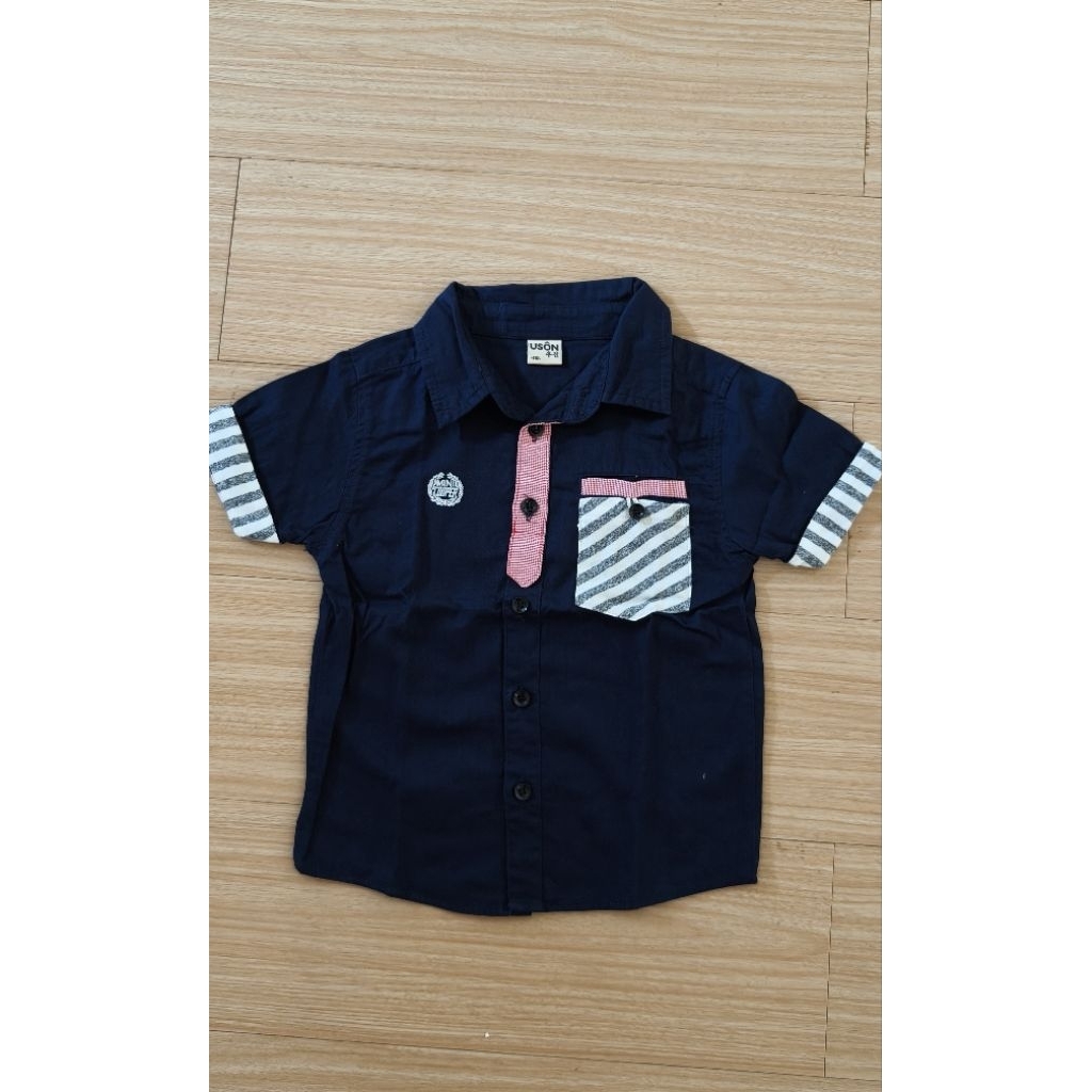 Kemeja anak laki uson navy
