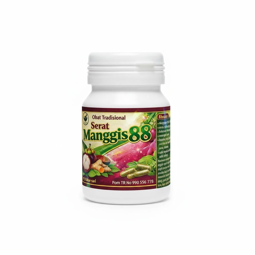JAMU KAPSUL ASAM URAT DAN NYERI SENDI SERAT MANGGIS 88 ORIGINAL (OBAT ASAM URAT, NYERI SENDI DAN LAI