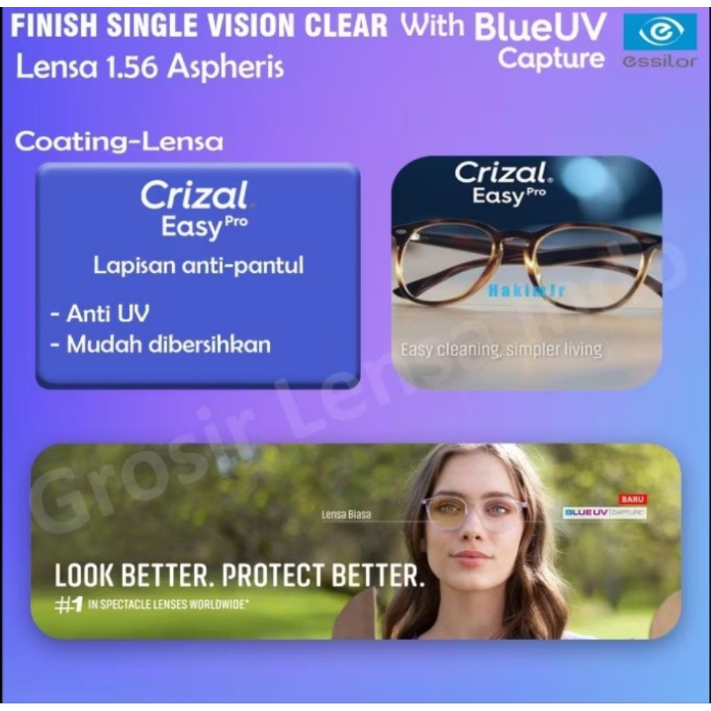 LJ Optical_Lensa essilor Crizal Easy FSV UV Blue capture