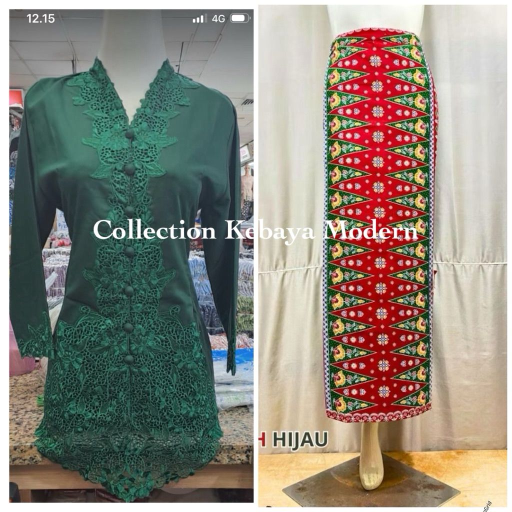 set kebaya encim katun bordir premium / kebaya encim katun toyobo / seragam kebaya wanita