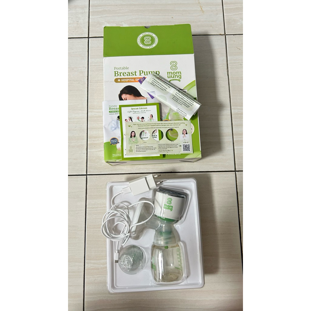 Pompa Asi Portable Elektrik Mom Uung - Mode Massage & Hisap, Anti Noise, Hospital Grade
