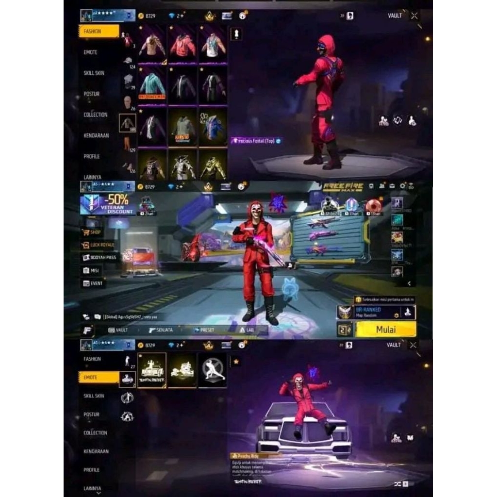 Cod akun fire free terbaru sultan fitur lengkap