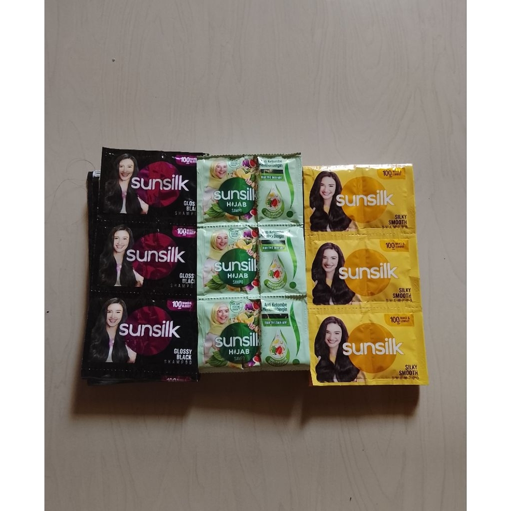 Shampo Sunsilk Renceng isi 24 pcs( Glossy Black. Silky Smooth.Hijau Hijab