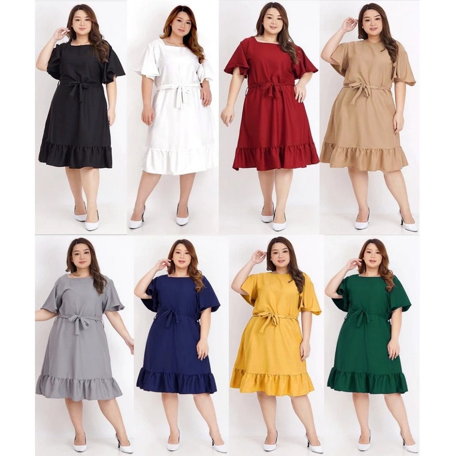 MBS BAJU GAUN DRESS WANITA JUMBO BIGSIZE 03 PREMIUM FASHION KOREA LD 120cm XXL XXXL KEKINIAN BAJU DR