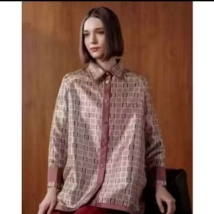 benangjarum monogram&BUTTONSCARVES BLOUSE SALE READY