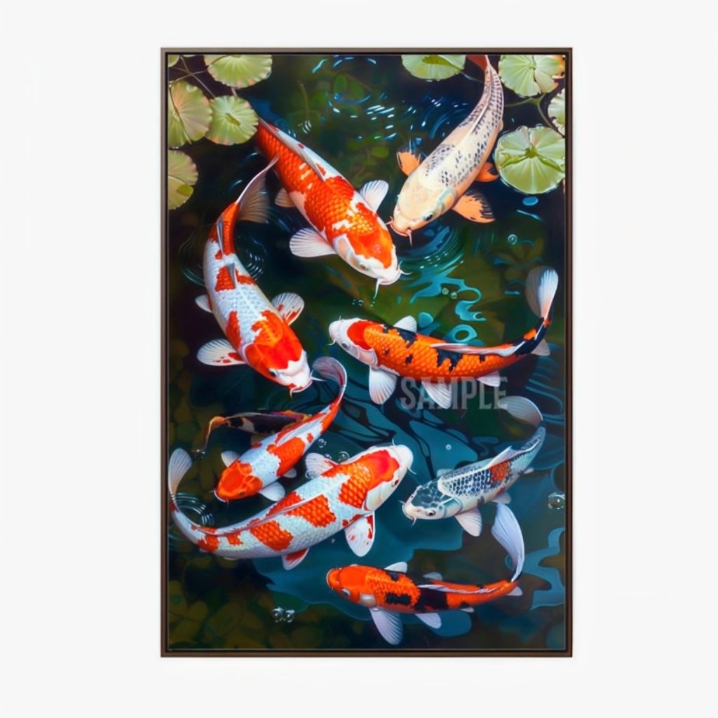 lukisan ikan koi 3D painting aesthetic