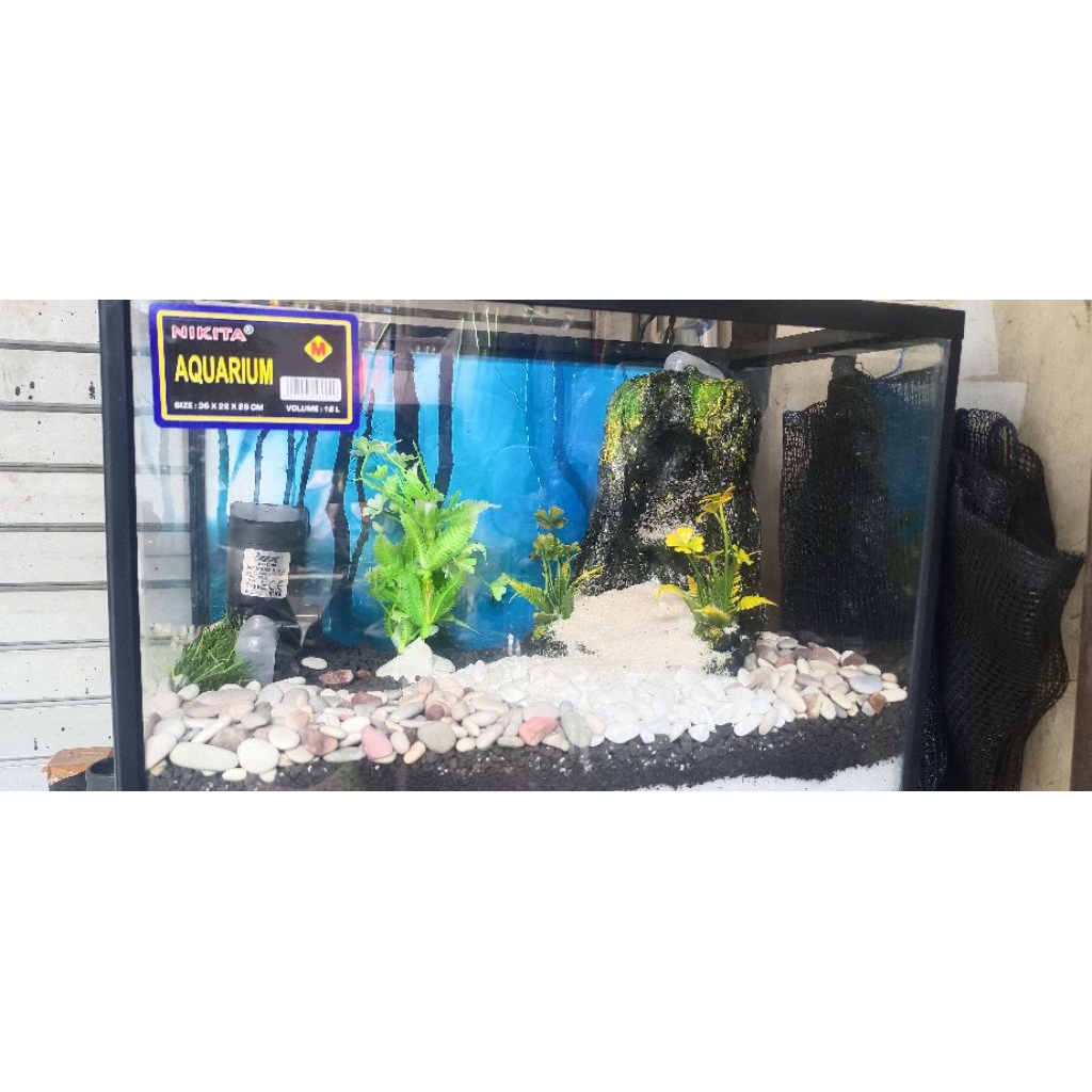 AKUARIUM AQUASCAPE PAKET LENGKAP AIR TERJUN HIASAN + LAMPU POMPA MESIN AQUARIUM