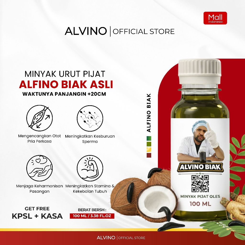 Minyak Oles Alvino Biak Numfor Daun Bungkus Tiga Jari Biak Original 100% Segel Asli dan Bergaransi