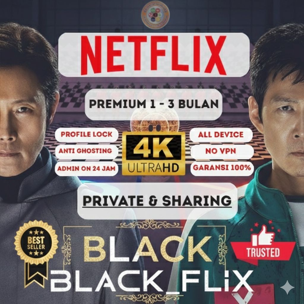 NETFLIX PREMIUM 4K PRIVATE/SHARING 1-3BULAN TERMURAH ANTI ON HOLD 
