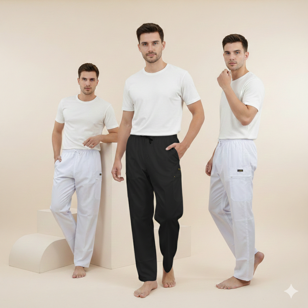 Celana Panjang Pangsi Dewasa KATUN DRILL PREMIUM Sirwal Big Size Umroh Putih Sholat Shalat Muslim