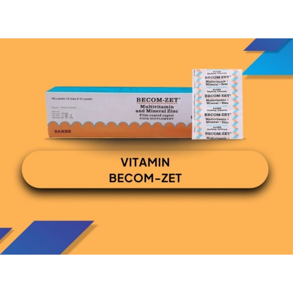 BECOM-ZET Multivitamin Tablet dengan Zinc untuk Daya Tahan Tubuh