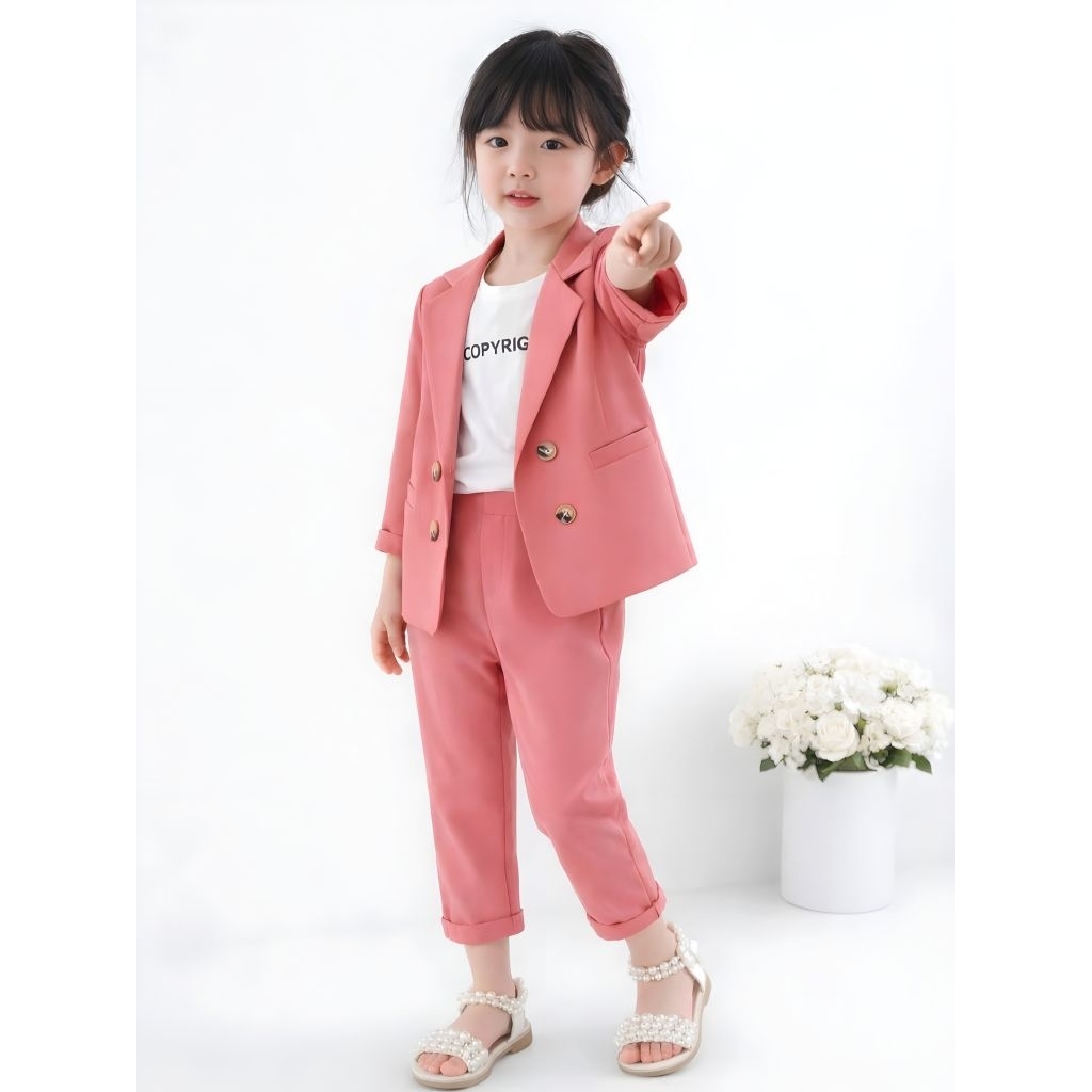 Set Kid Sizuka 3in1 Setelan Reiko Kid Baju Setelan Modis Anak Cewek Lucu Usia 3-5Tahun | 4-7Tahun Se