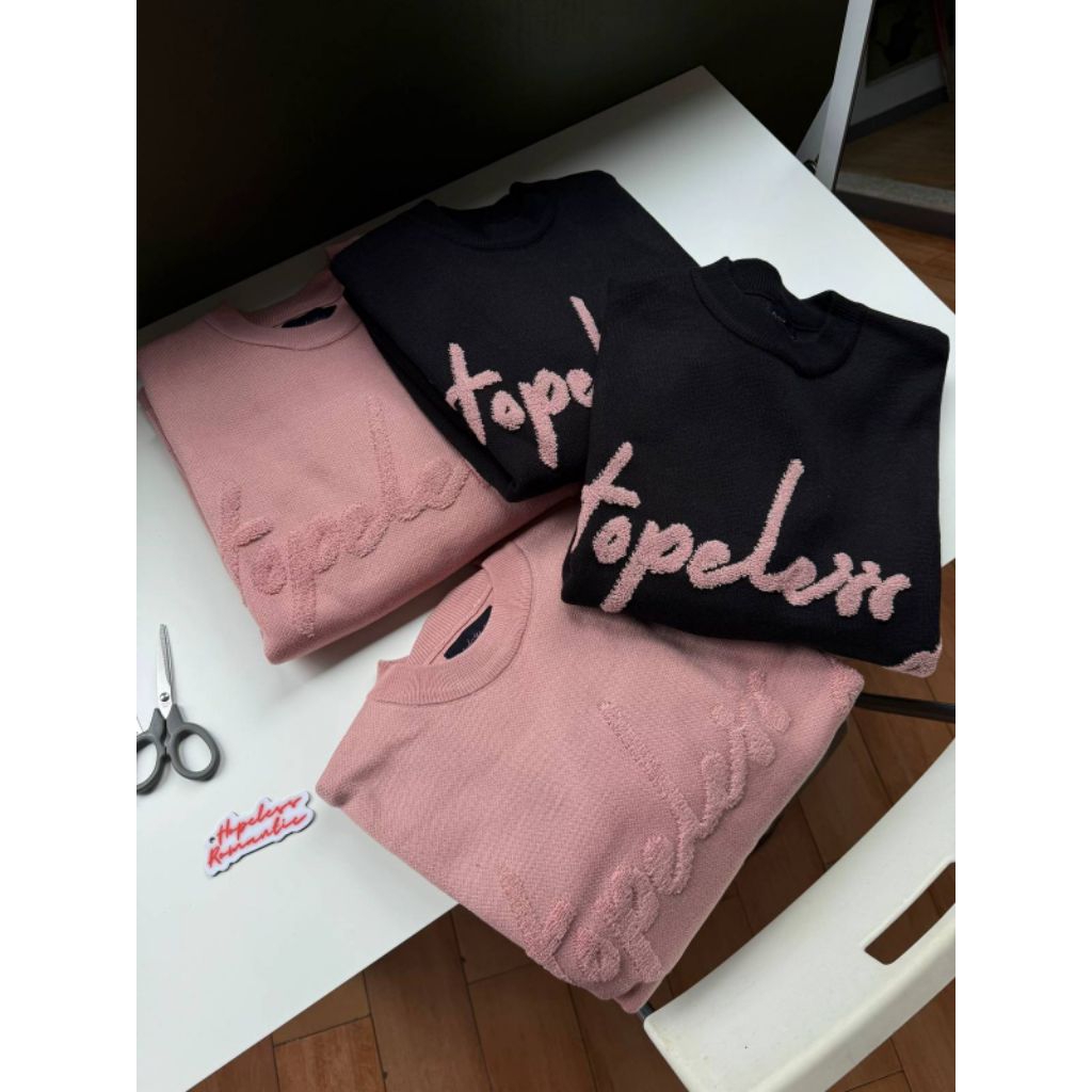 ORIGINAL & MURAH • PRAEDAE KNITWEAR HOPELESS de ROMANTIC Black font Red • PRAEDAE KNITWEAR HOPELESS 