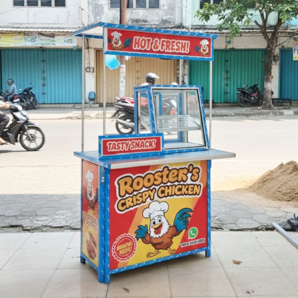 Booth Portable Alumunium / Gerobak Lipat / Meja lipat / Event Desk / Stand Jualan / Meja jualan