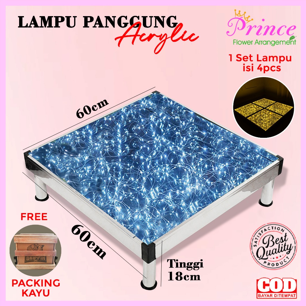 Lampu Kaca panggung Akrilik 1 Set 4 PCS Bahan Tempered Glass [ include packing kayu ] | Stage Lighti