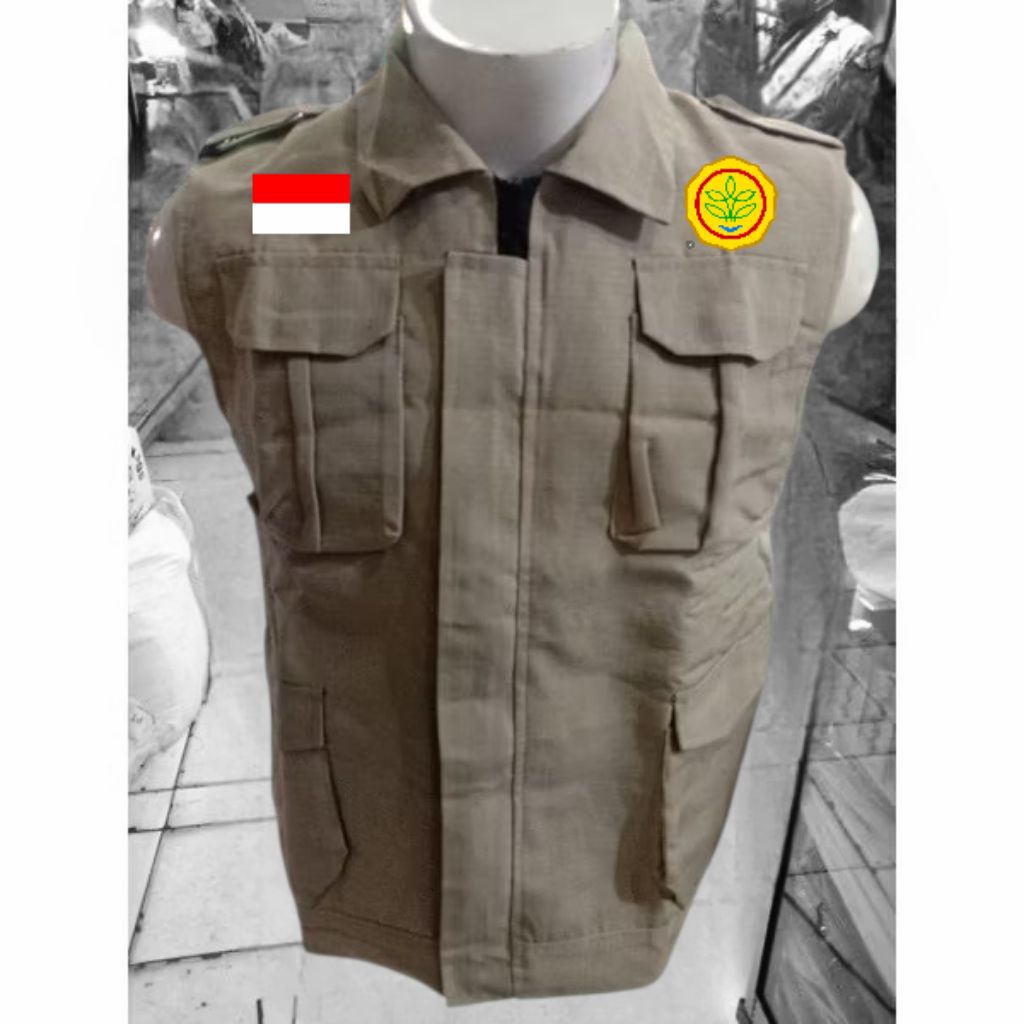 rompi pertanian bahan ripstok / rompi bordir logo KEMENTRIAN PERTANIAN