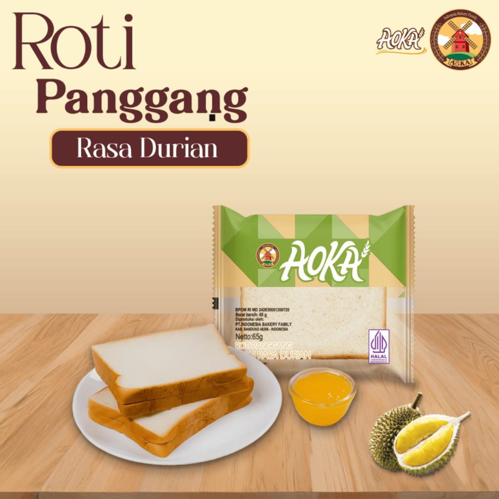 Roti Aoka Panggang Durian Grosir Termurah