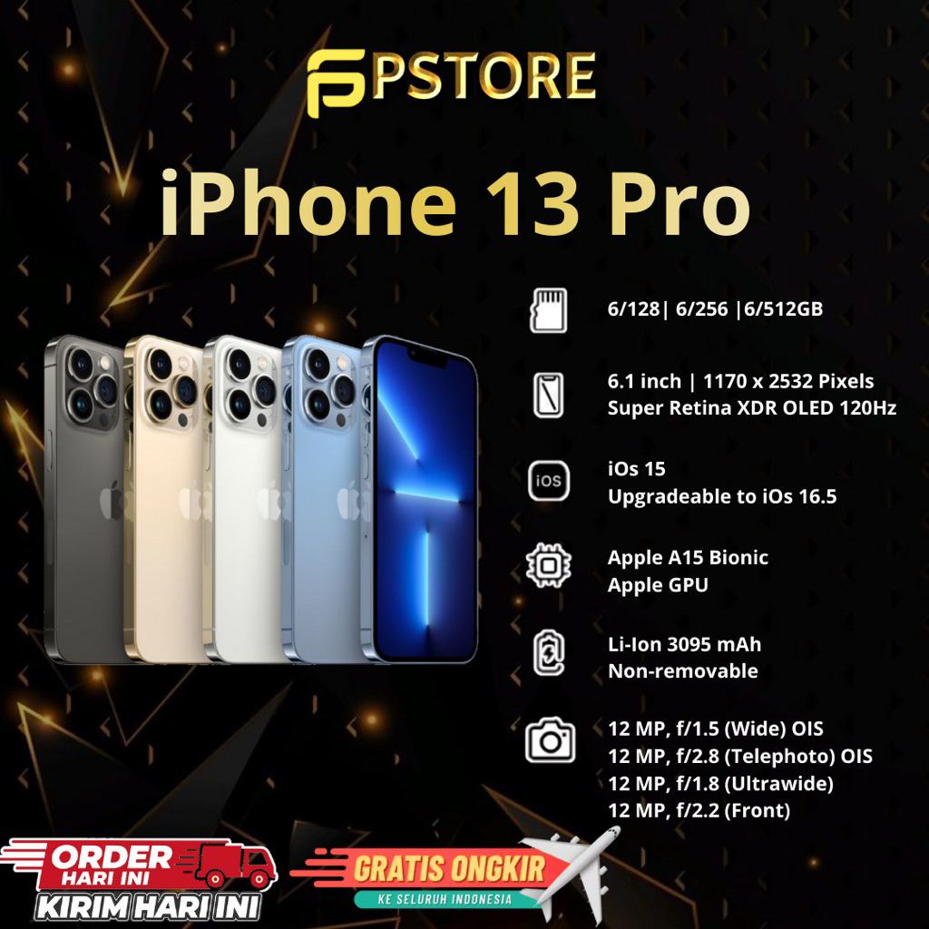 IPHONE 13 PRO 128GB/256GB | FULL SET SECOND INTER MULUS 100% KONDISI PERFECT