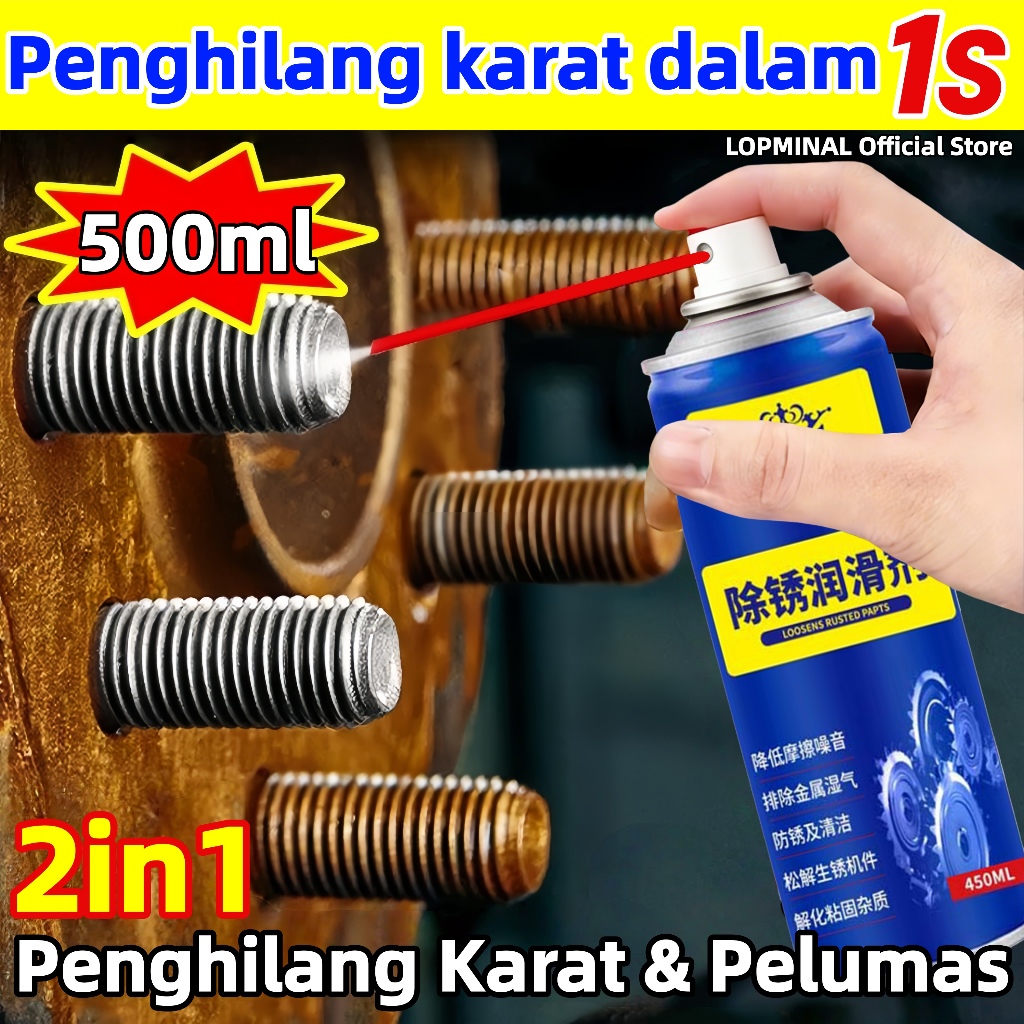 500ml penghilang karat motor dan besi anti karat semprot cairan penghilang karat pembersih karat mot