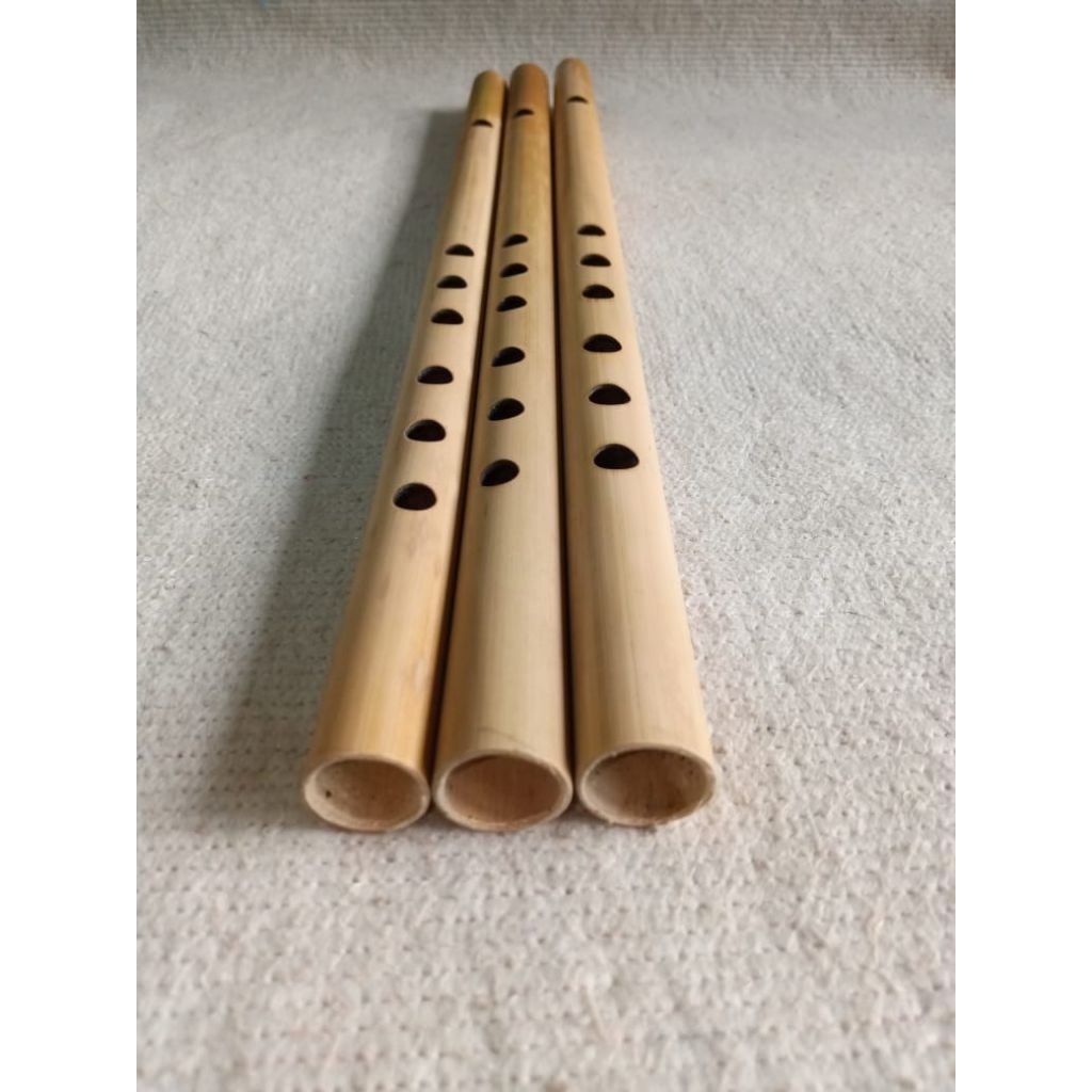 Suling dangdut bambu 1 set isi 3 buah, suling bambu nada dasar untuk belajar