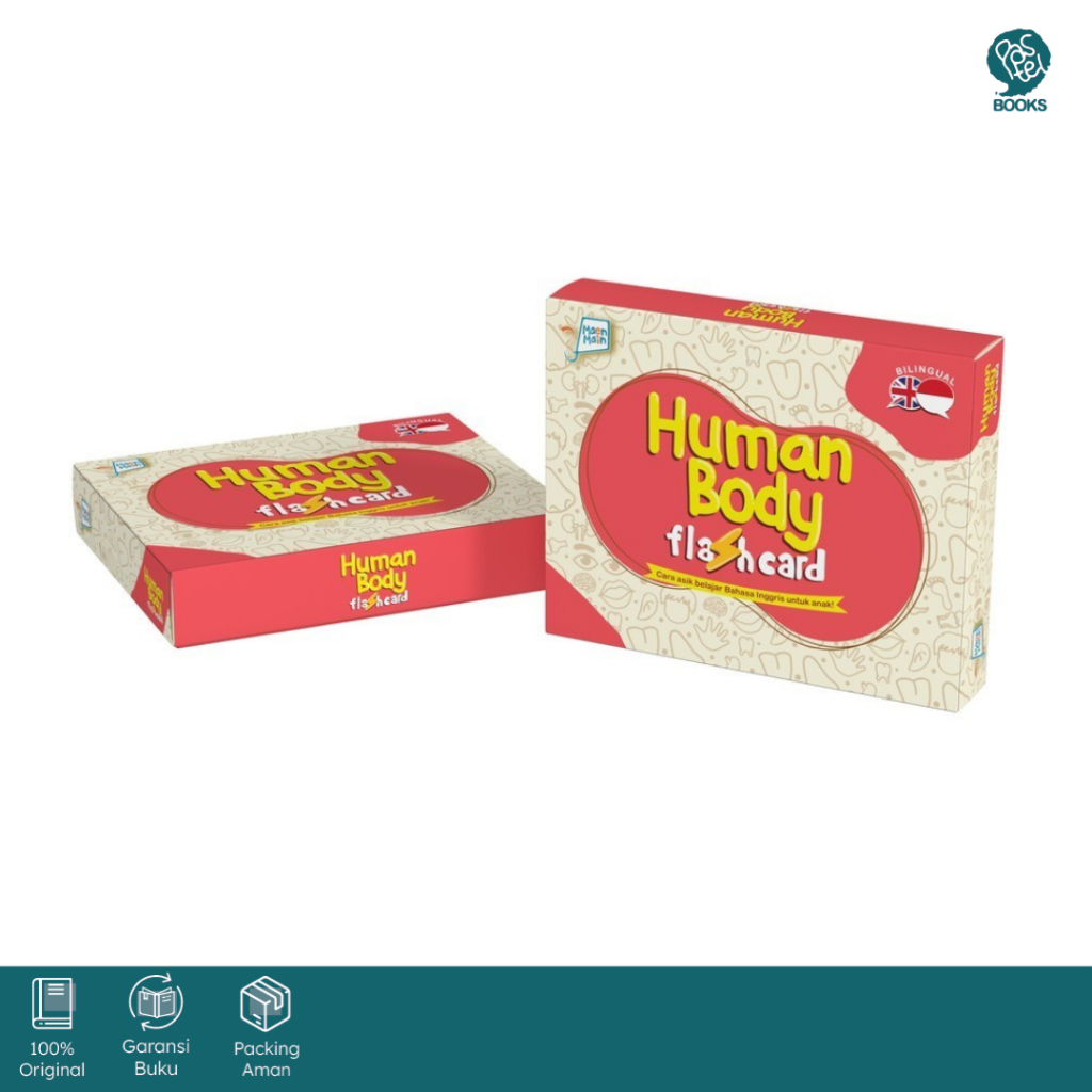 Mainan Edukatif Anak Flashcard Human Body Full Color - Pastel Books -MAP-