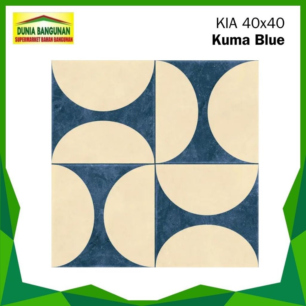 Keramik 40X40 Lantai KIA Kuma Blue Keramik Lantai Doff Keramik Dapur Ruang Tamu