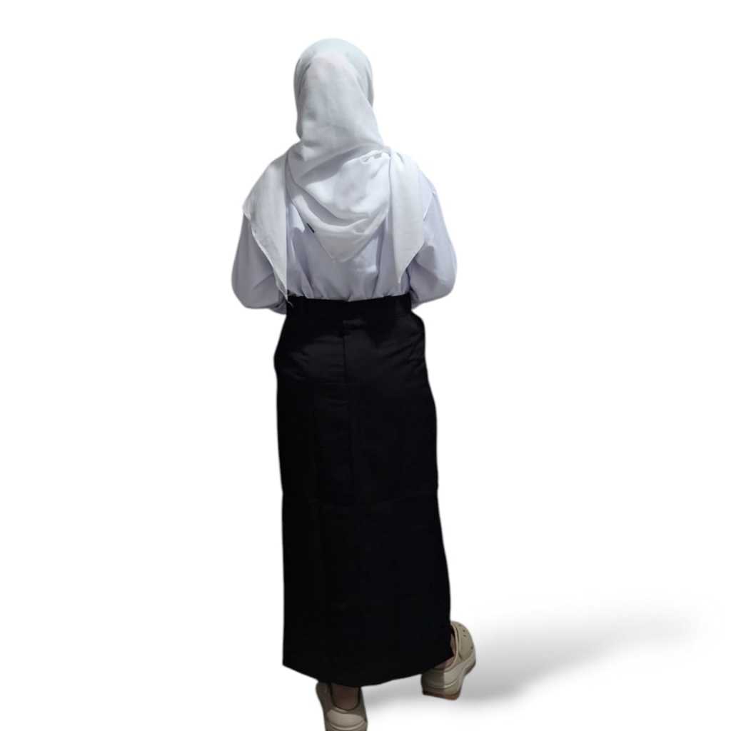Rok Sekolah Anak SMA/SMK Model Span Belakang Panjang Warna Abu-Abu,Hitam,Coklat & Putih