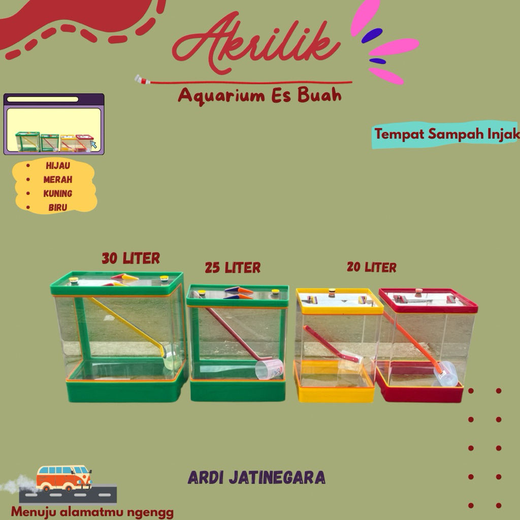 Toples Es Buah Akrilik / Aqurium Es Buah Kelapa Tempat Minuman Es Buah