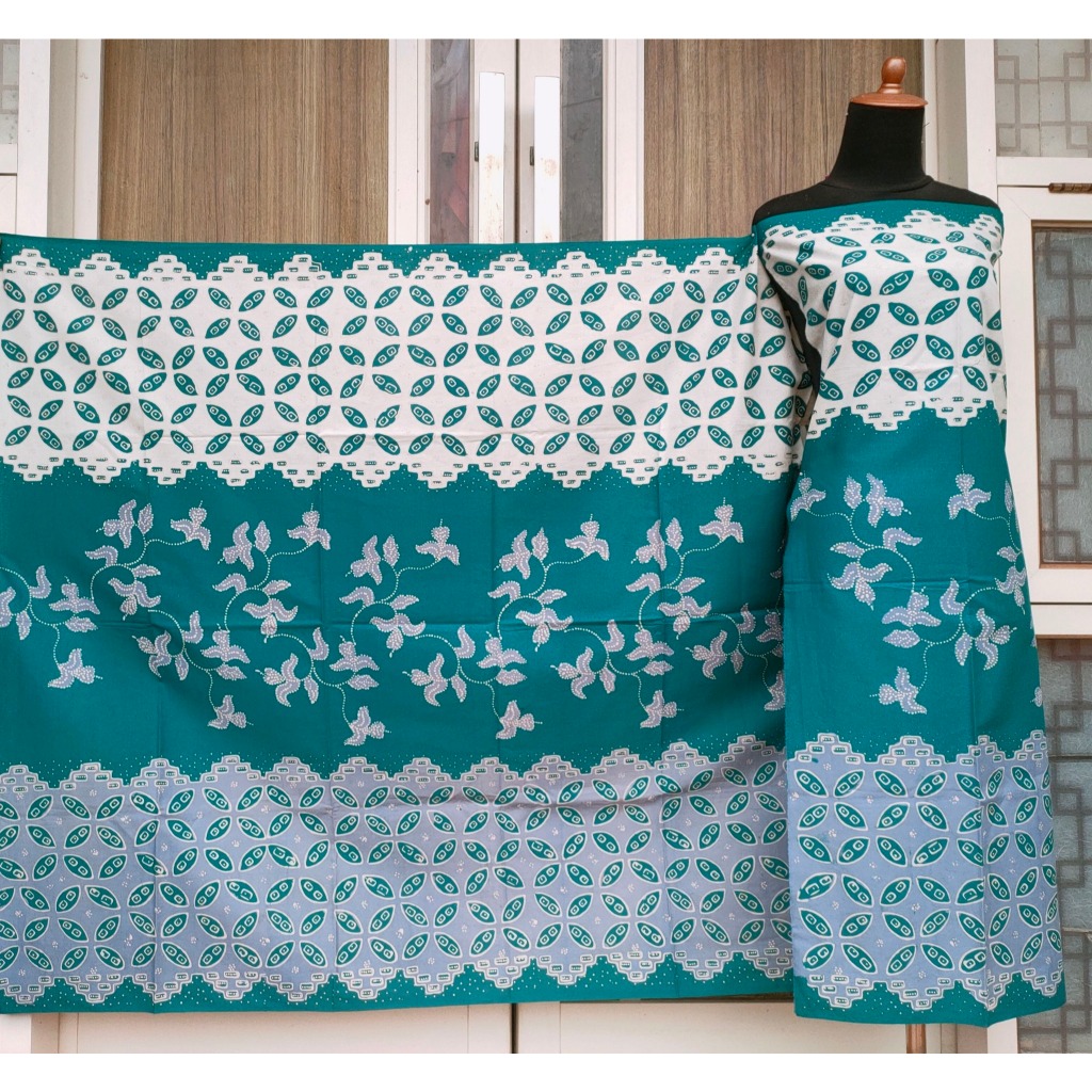 Batik Umiromlah 0410424 Bahan Kain Batik Full Cap Asli Canting Pengrajin Madura Pamekasan Hijau Tosc