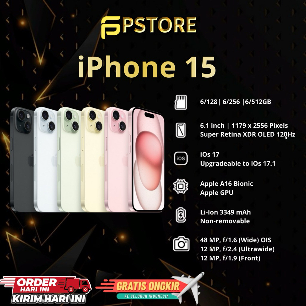 IPHONE 15 128GB/256GB | FULL SET SECOND INTER MULUS 100% KONDISI PERFECT