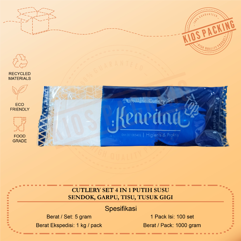 Set Sendok Plastik | Garpu Plastik | Tisu | Paket Sendok Garpu Tissue