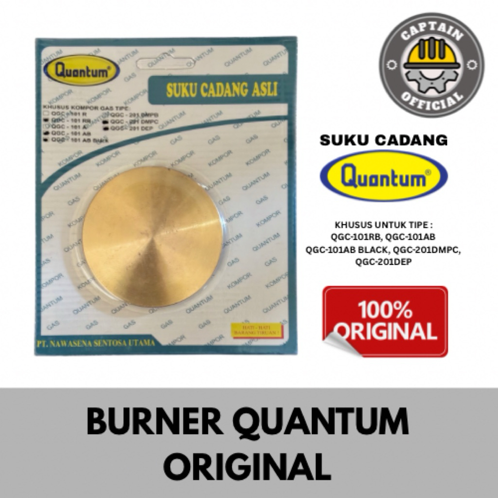 Burner Kuningan Kompor Quantum Original TIPE QGC - 101 RB, QGC - 101 AB, QGC - 101 AB BLACK, QGC - 2