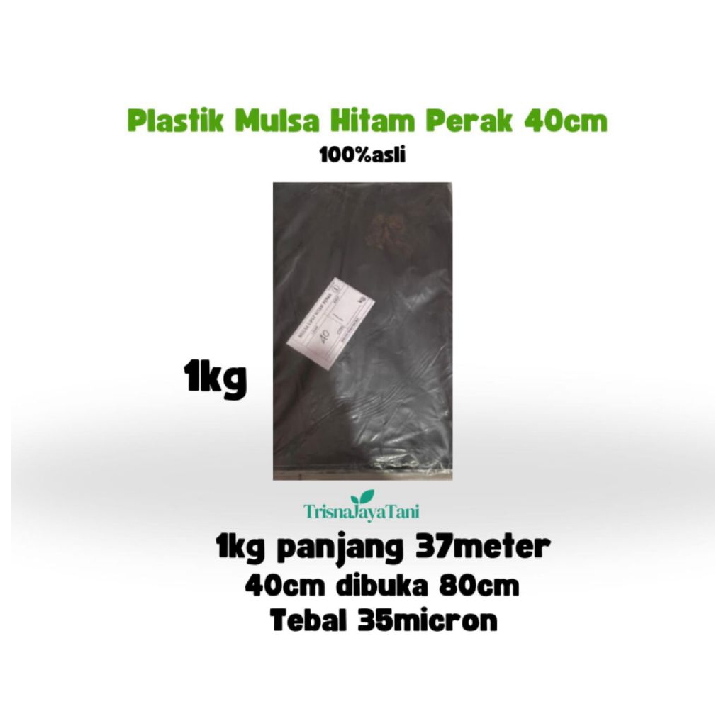 Plastik Mulsa Hitam Perak UNGGUL DOUBLE ONE lebar 40cm, dibuka 80cm