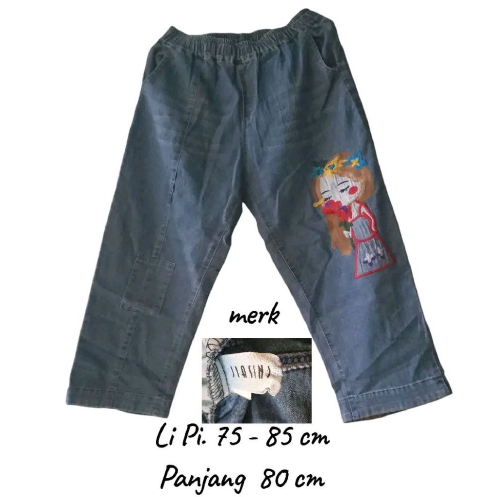 Celana jeans preloved 7/8 bergambar