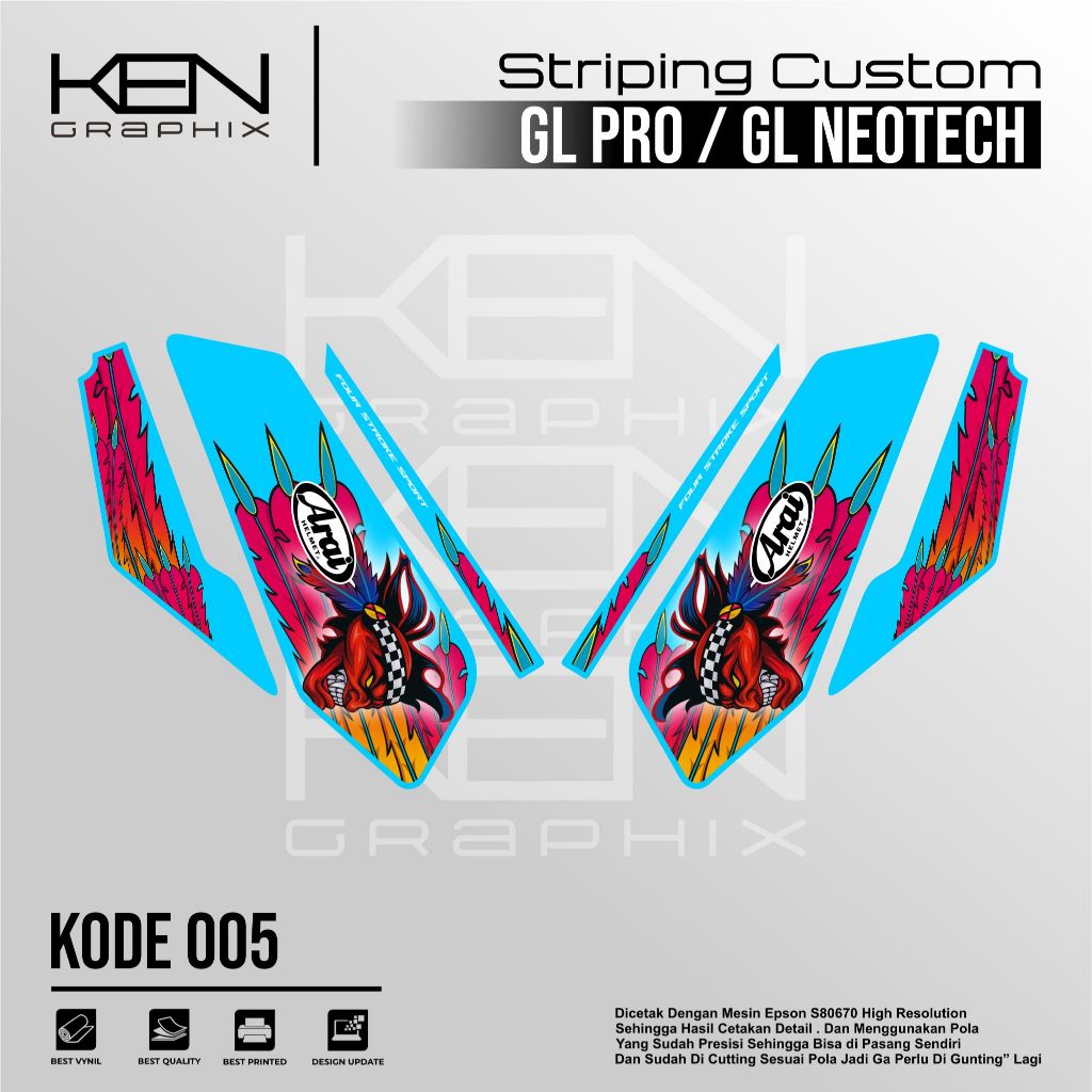 STICKER MOTOR HONDA GL PRO/DECAL MOTOR GL PRO/DECAL VARIASI GL PRO /KODE 005