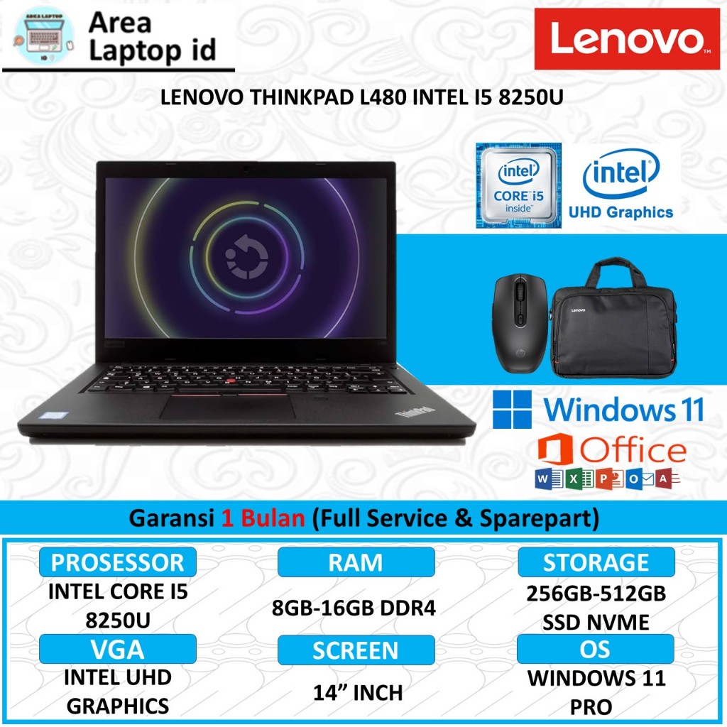 Laptop Lenovo Thinkpad L480 Core I5 Ram 8GB 512GB SSD Windows 11 Home