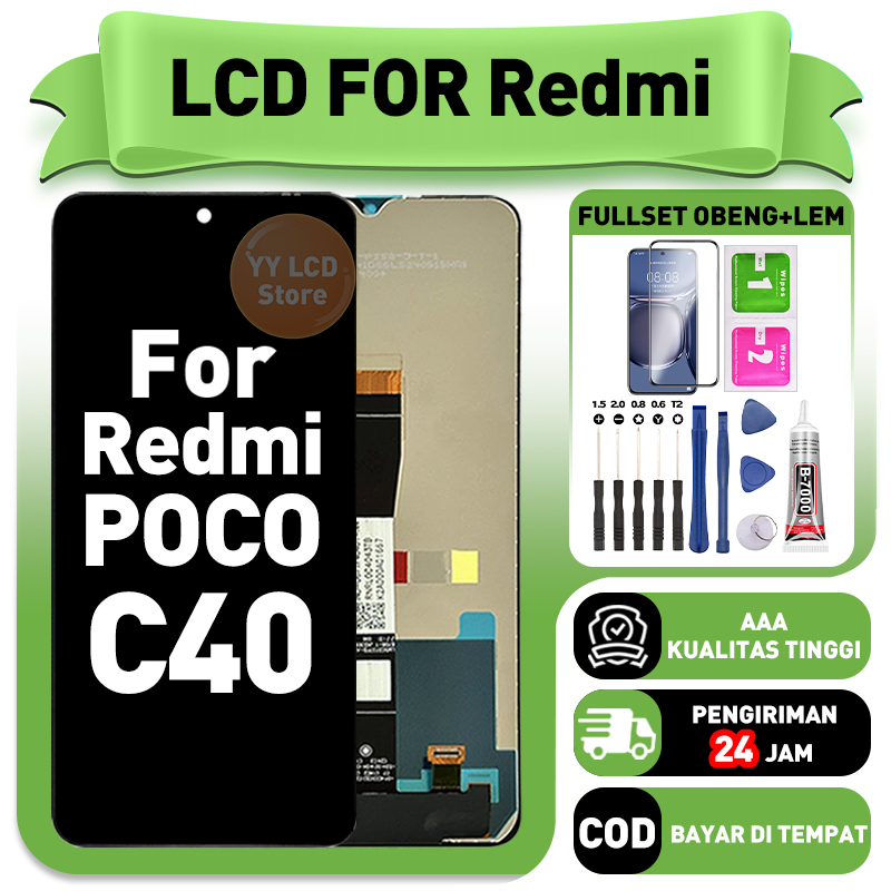 LCD FOR POCO C40 Fullset Touchscreen hp layar Replacement LCD Kompatibel Untuk Glass Touch Screen Di