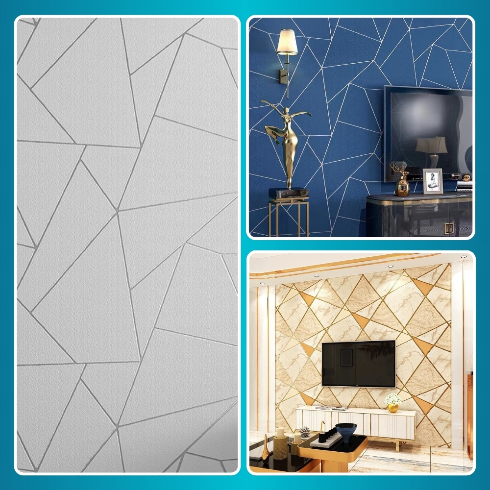 [Bisa COD] Wallpaper Dinding Ruang Tamu Minimalis Wallpaper Dinding Motif Keramik Wallpaper Keramik