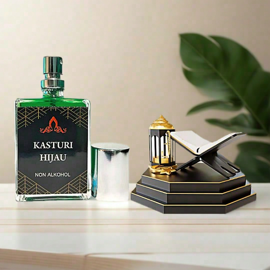 Parfum Kasturi Hijau Minyak Wangi Arab Saudi Bibit Asli 35ml Non Alkohol parfume Ibadah Sholat minya
