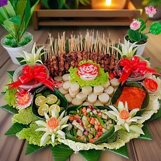 Tumpeng Sate Ayam Sate Tampah Porsi Bervariasi