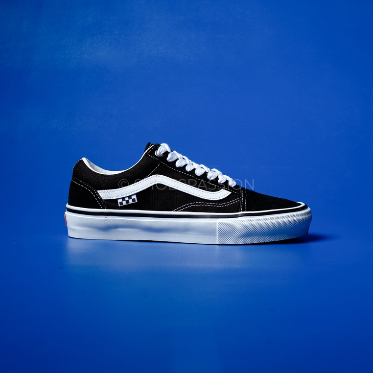 Vans Skate Old Skool Black White Original - Sepatu Vans Old Skool Skate Classics Hitam Putih Resmi S