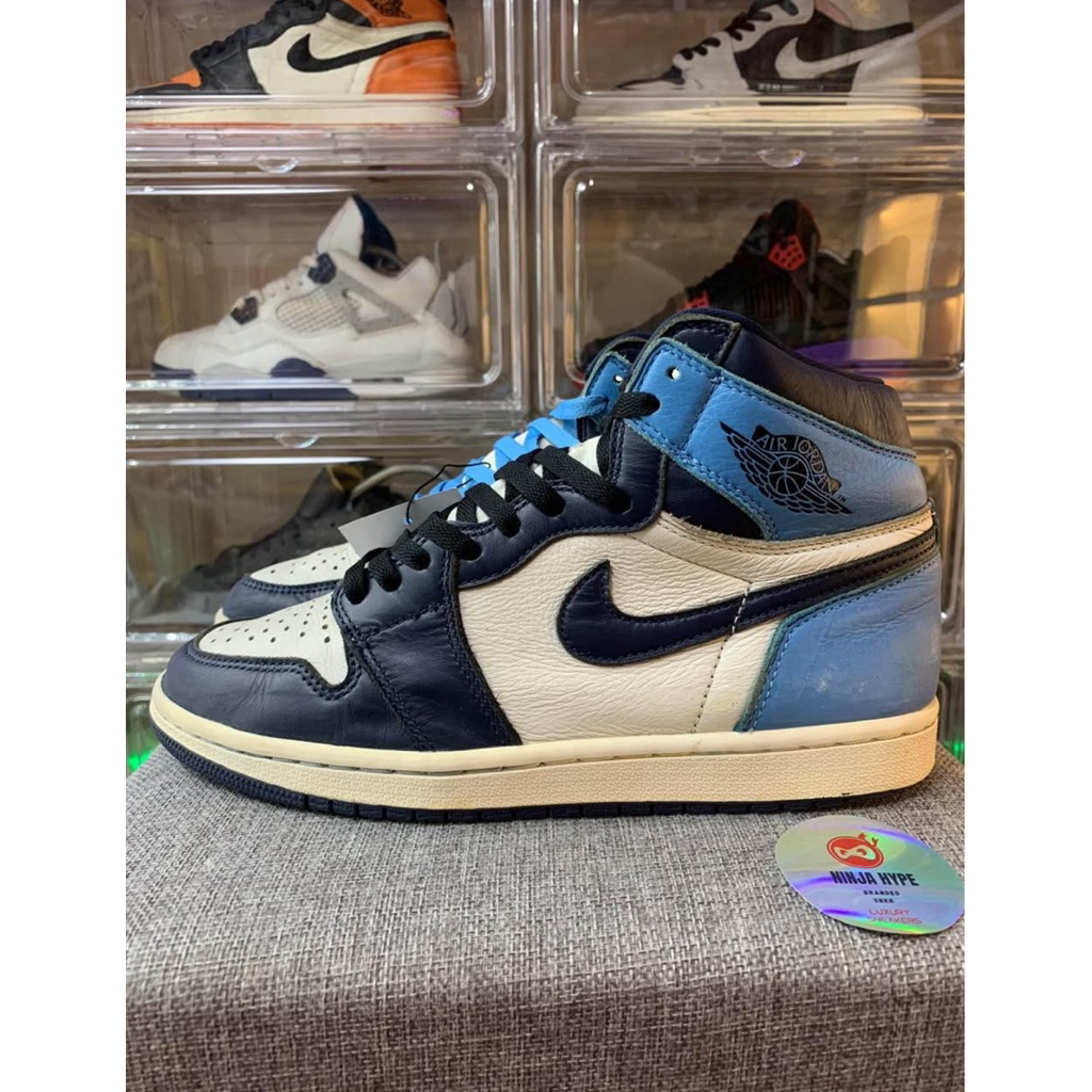 AJ 1 RETRO HIGH OG OBSIDIAN UNC , SEPATU , SHOES , SNEAKERS