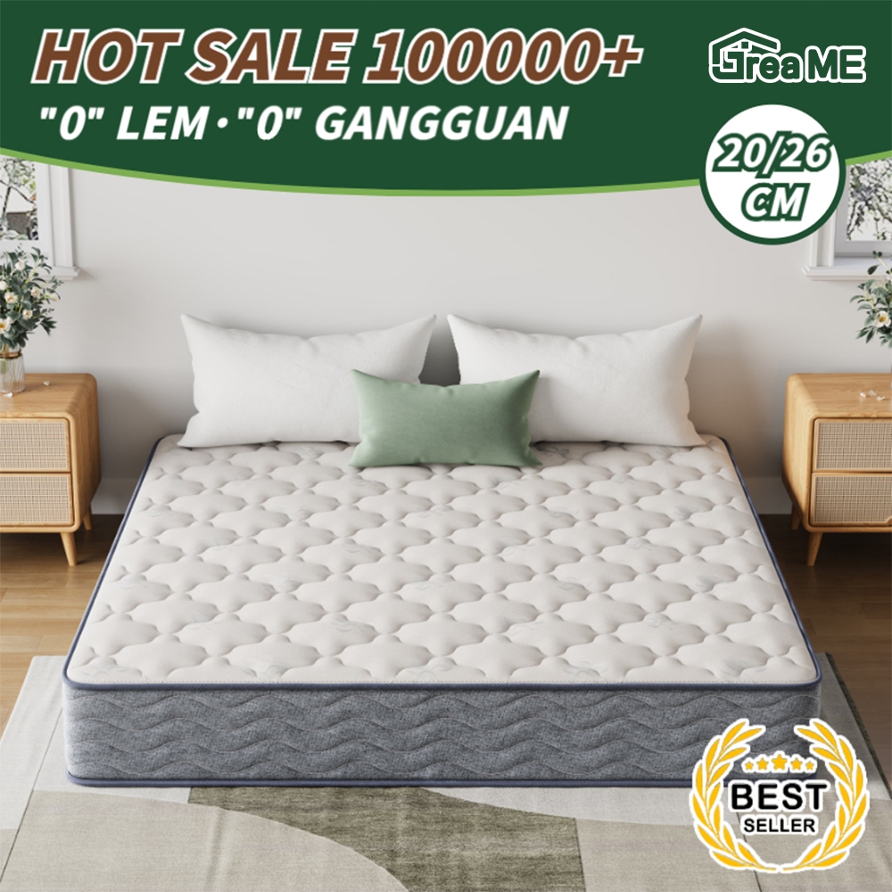 NEW [Gratis Bantal]kasur busa kasur springbed 90/180CM tebal 20/26CM spring bed single pocket
