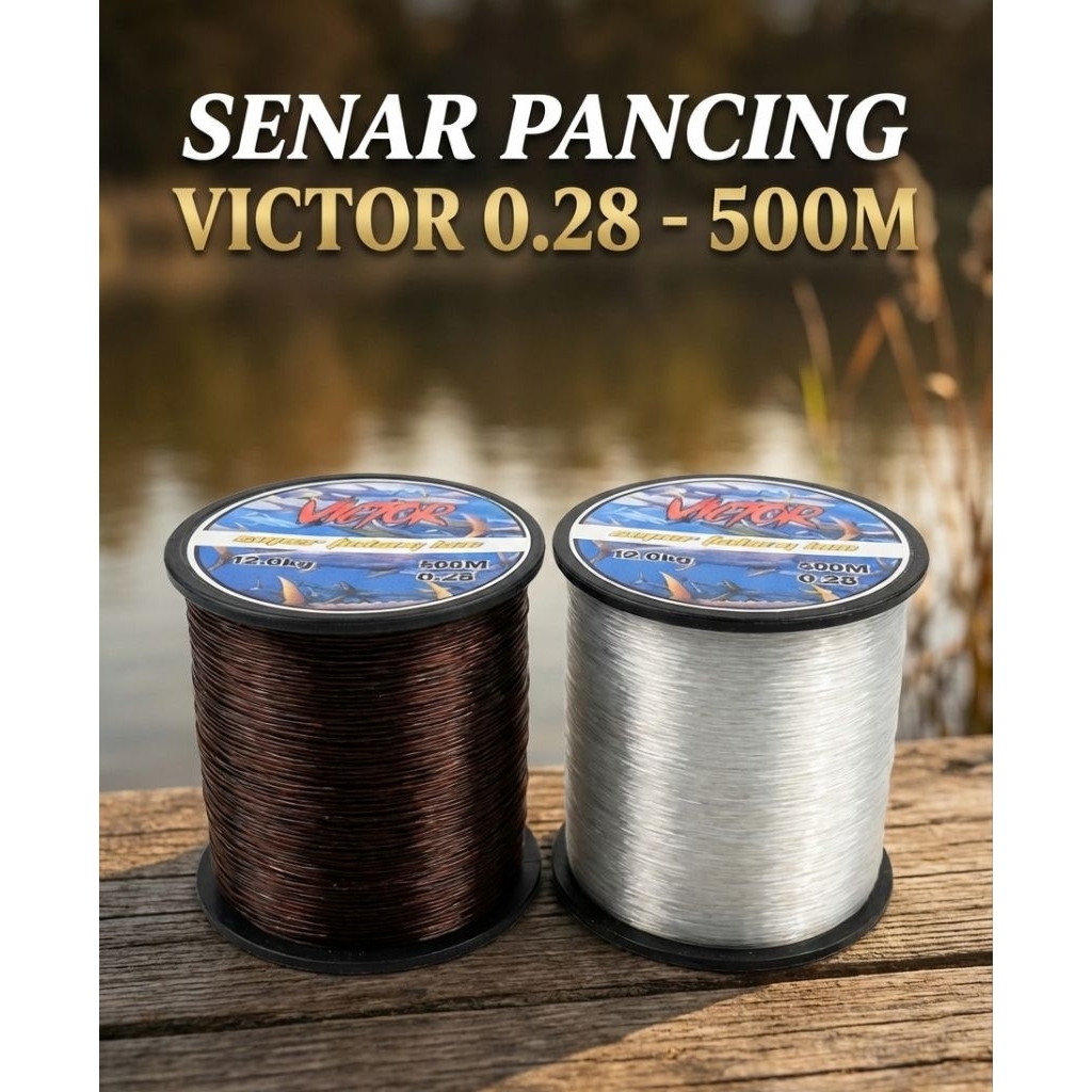Victor Senar Pancing 500m 0.28 Kuat 15kg Super Fishing Line untuk Memancing Ikan Besar